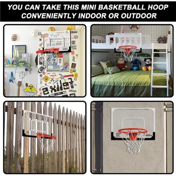 Indoor Mini Basketball Hoop Set with 3 Balls for Kids and Adults - Pro Mini - Picture 6 of 7